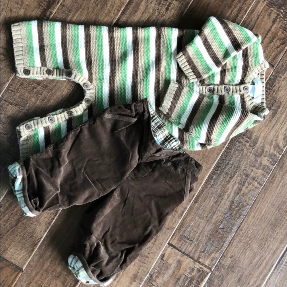 Janie and jack sweater one piece and cord pants!
